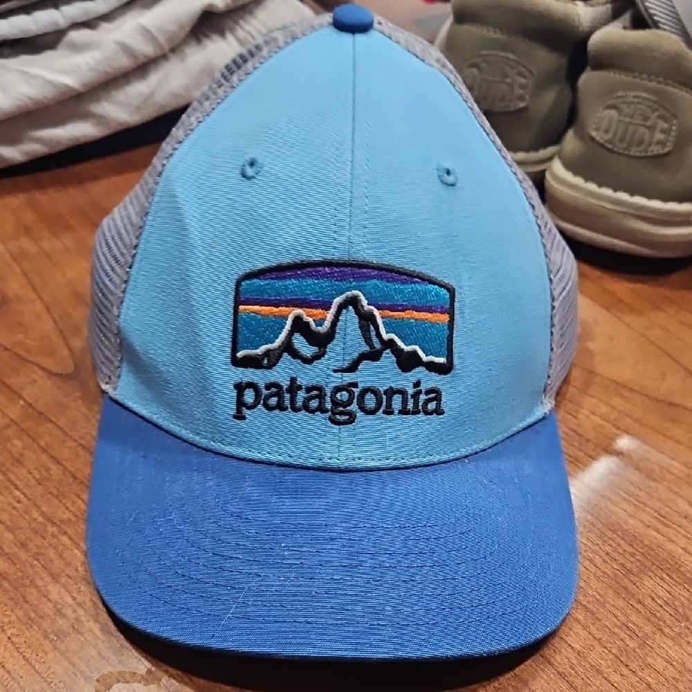 Patagonia Light Blue and Gray Cap